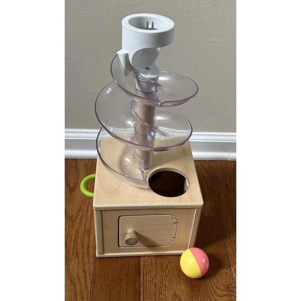 Lovevery The Babbler Slide and Seek Ball Run Drop Montessori Wooden Toddler Toy